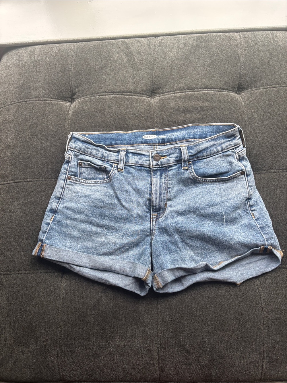 Old Navy Medium Blue Rolled-Hem Denim Shorts